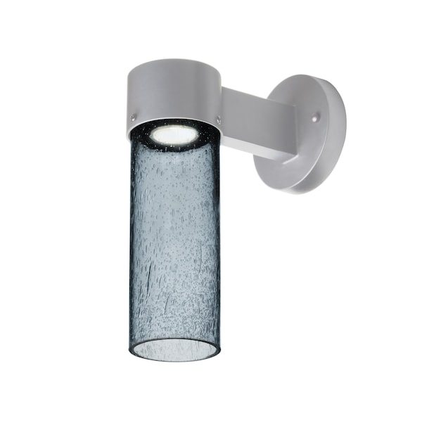 Besa Lighting Juni 10 Outdoor Sconce, Blue Bubble, Silver Finish, 1x4W LED JUNI10BL-WALL-LED-SL - main